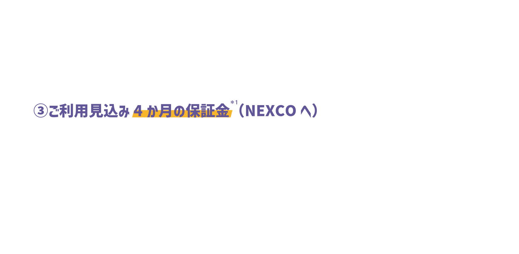 ③ご利用見込み4か月の保証金（NEXCOへ）＊1